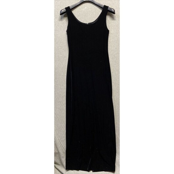 Crimson Womens Maxi Long Evening Gown Dress & Jacket Size 8 Velvet Black Beaded - Picture 2 of 16